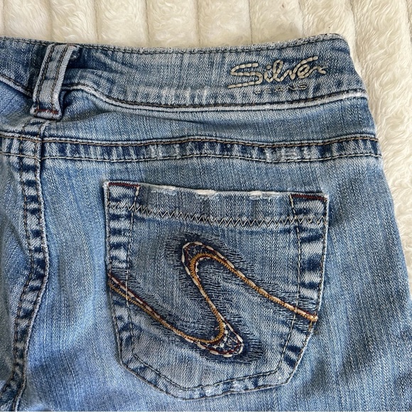 Silver Jeans Womens US24 Lowrise Light Blue Straight Leg Jeans - Picture 13 of 13